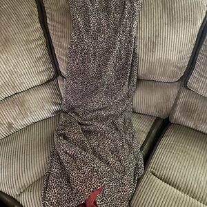 Rhapsody Burgundy and Leopard Print Dress